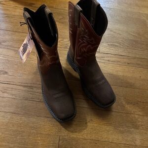 Classic Brown Leather Cowboy Boots